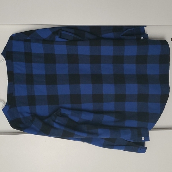 Blue Buffalo Check Flannel Half-Button Shirt, Size L (fits as M) - Picture 4 of 4